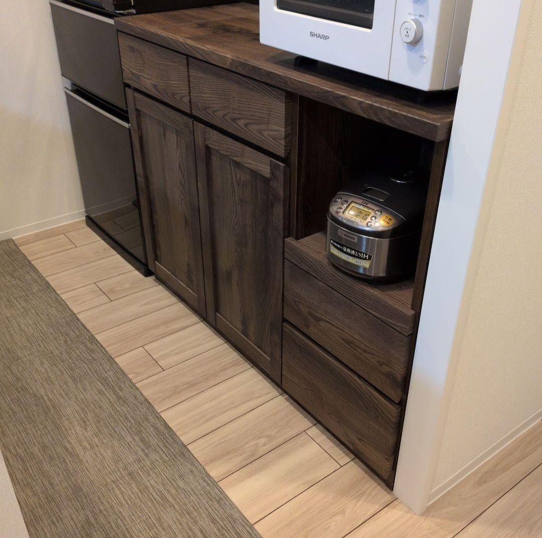 キッチンカウンター 食器棚 120cm 木製