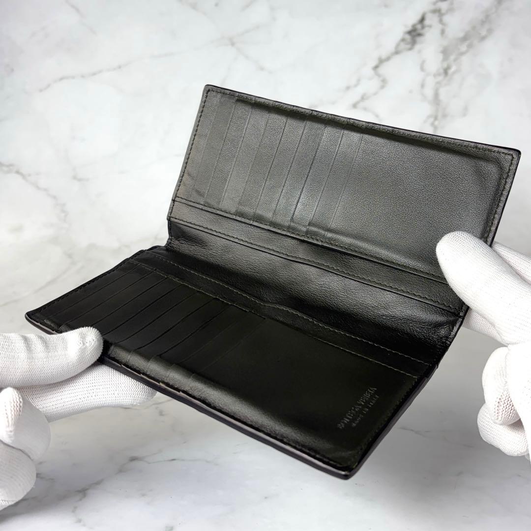 BOTTEGA VENETA 2つ折り 長財布 イントレチャート ブラック