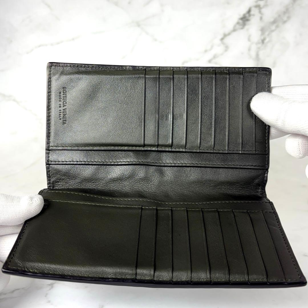 BOTTEGA VENETA 2つ折り 長財布 イントレチャート ブラック