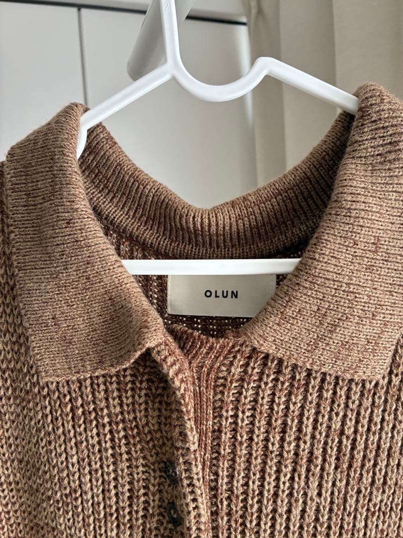 OLUN ニットポロワンピース
