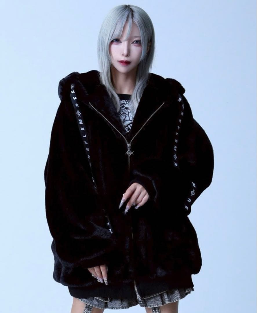 【美品】レフレム ファーパーカー ブルゾン うさ耳 ブラック