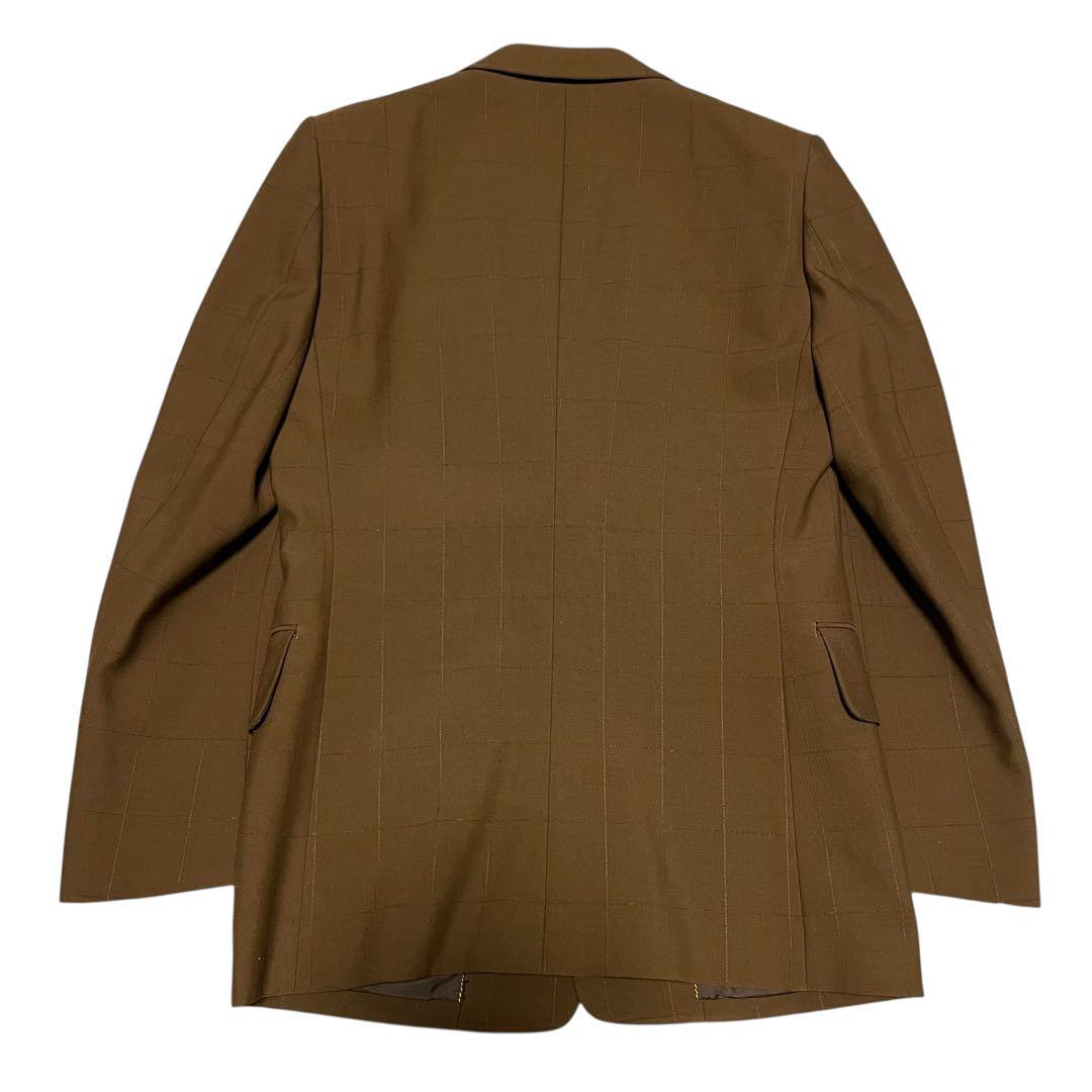 【ACE】スリーピース カジュアルスーツセットアップ チェック ベスト 茶 S