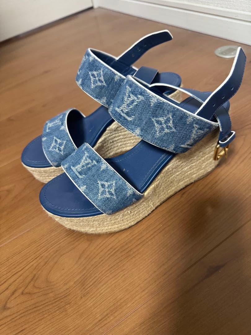 A*I様 Louis Vuitton デニムブルー ウェッジサンダル