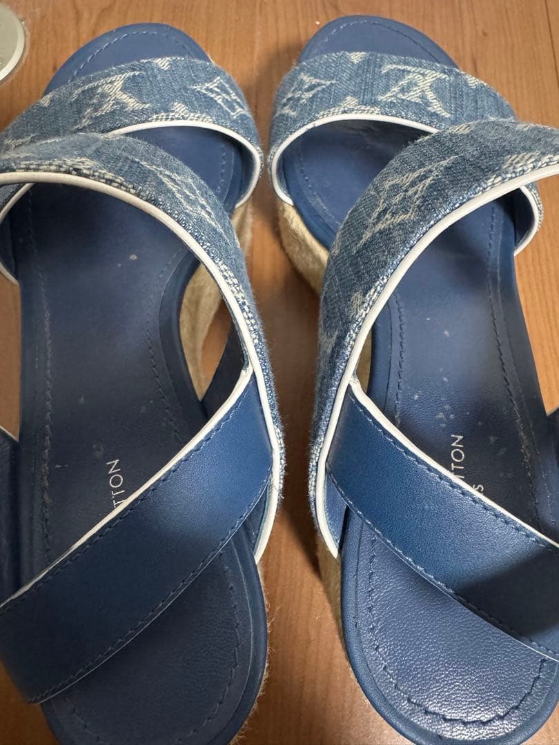 A*I様 Louis Vuitton デニムブルー ウェッジサンダル