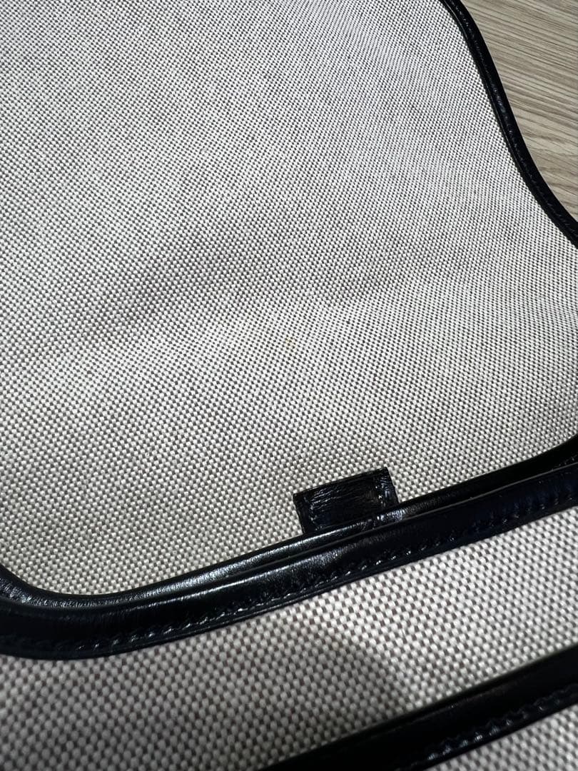 美品　エルメス　ヌメア　ボックスカーフ×トワルアッシュ　〇P刻印（1986）