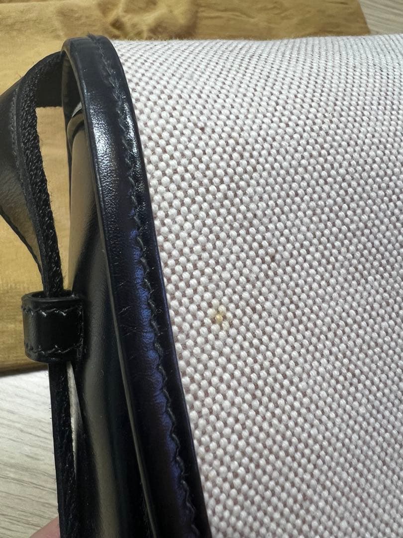 美品　エルメス　ヌメア　ボックスカーフ×トワルアッシュ　〇P刻印（1986）