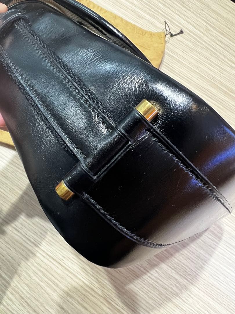 美品　エルメス　ヌメア　ボックスカーフ×トワルアッシュ　〇P刻印（1986）