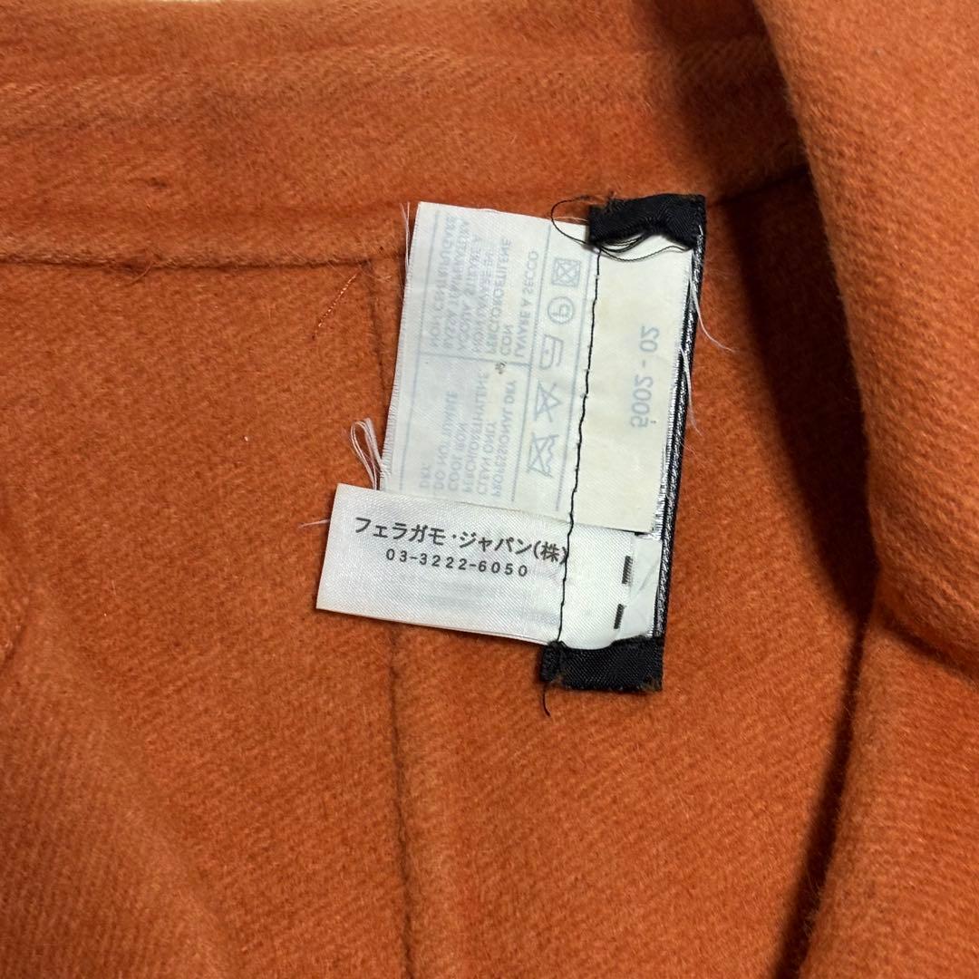 フェラガモ イタリア製 アンゴラ混 ウールジャケット オレンジ 38