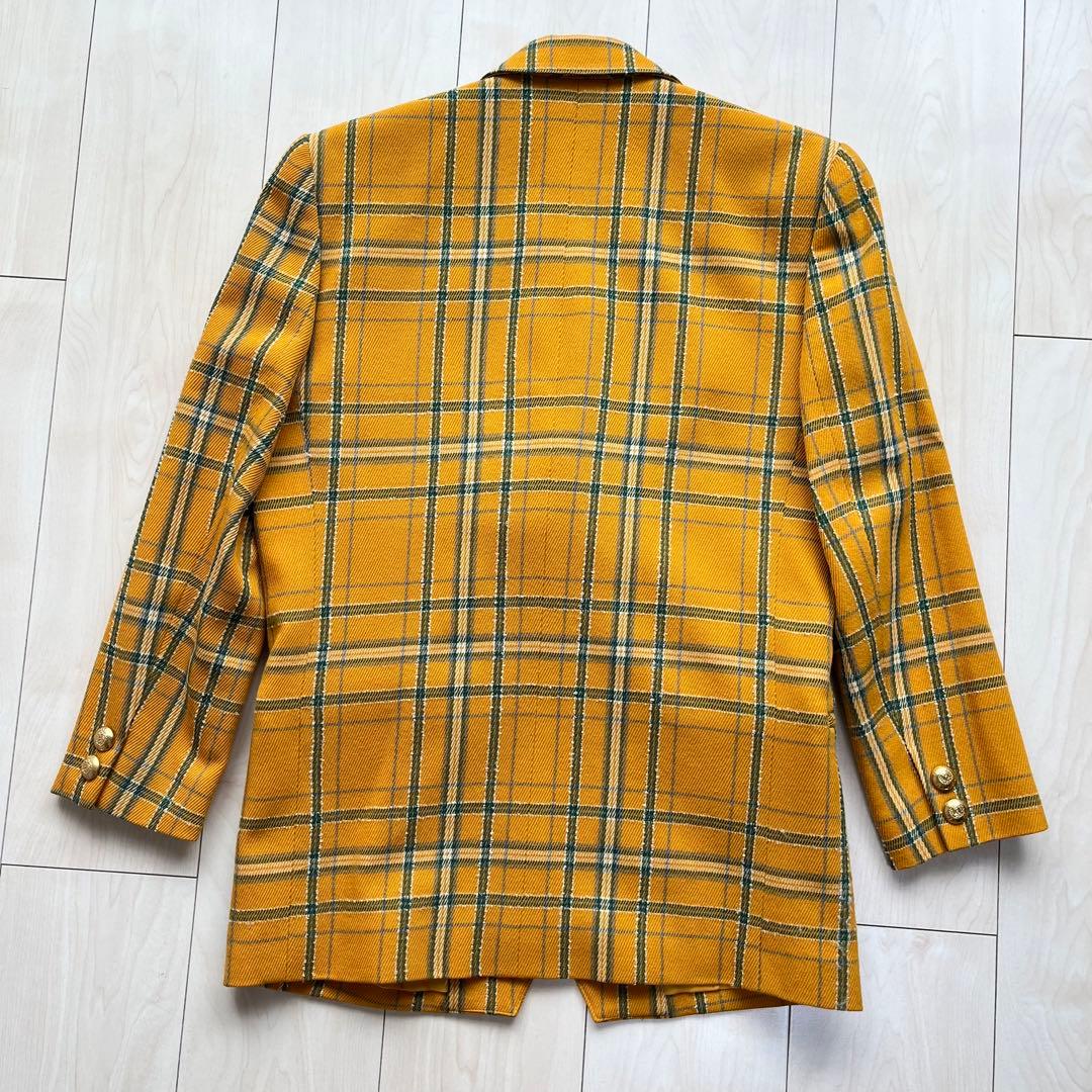 ELLE エル レトロ ヴィンテージ 金ボタン チェック スカートスーツ
