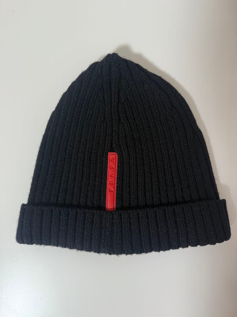 美品 00s PRADA SPORTS WOOL LOGO BEANIE