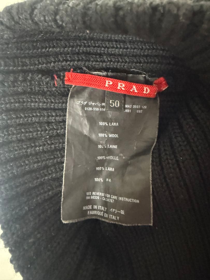 美品 00s PRADA SPORTS WOOL LOGO BEANIE