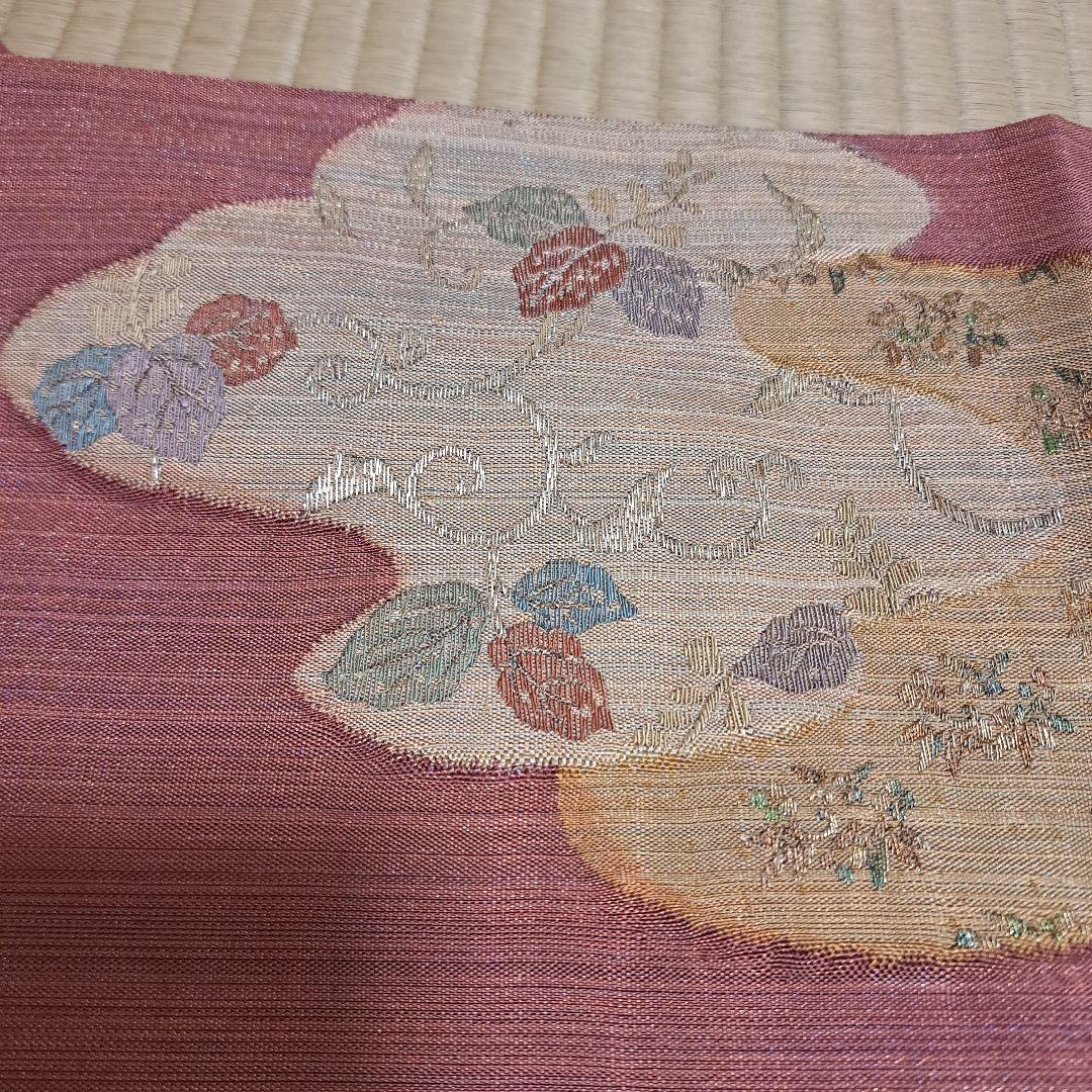 さくまる　長襦袢、正絹ちりめん半衿、化繊半衿+スリーシーズン袋帯