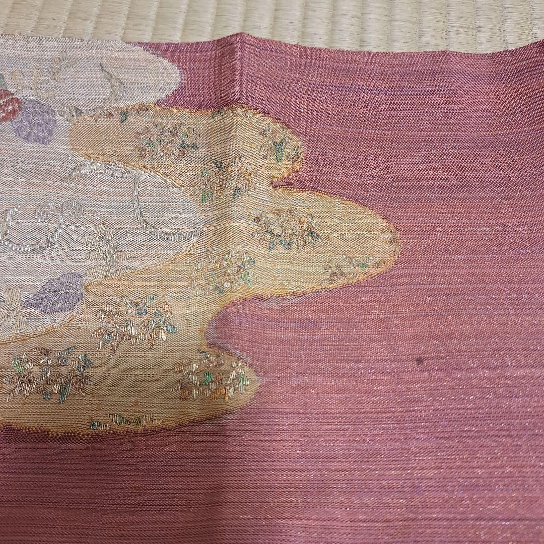 さくまる　長襦袢、正絹ちりめん半衿、化繊半衿+スリーシーズン袋帯