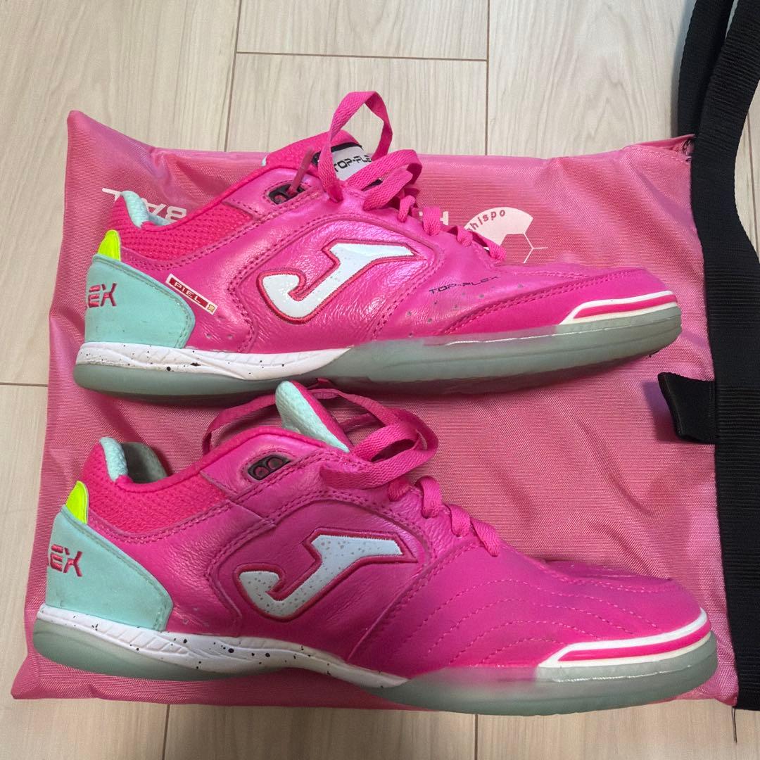Joma Top Flex フットサルシューズ ピンク 収納バッグ付き