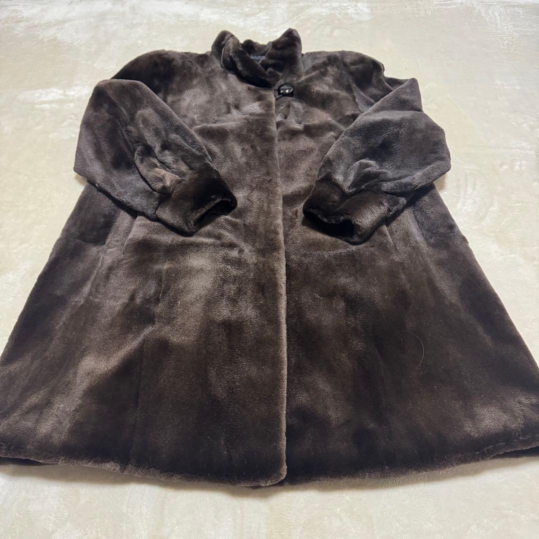 d*9様 【Nakamura Fur】ミンク毛皮ロングコート 茶