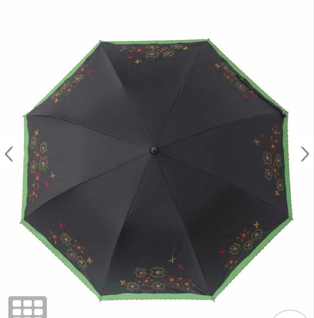Jocomomola【晴雨兼用/UV】 フラワー刺繍デザイン折りたたみ傘