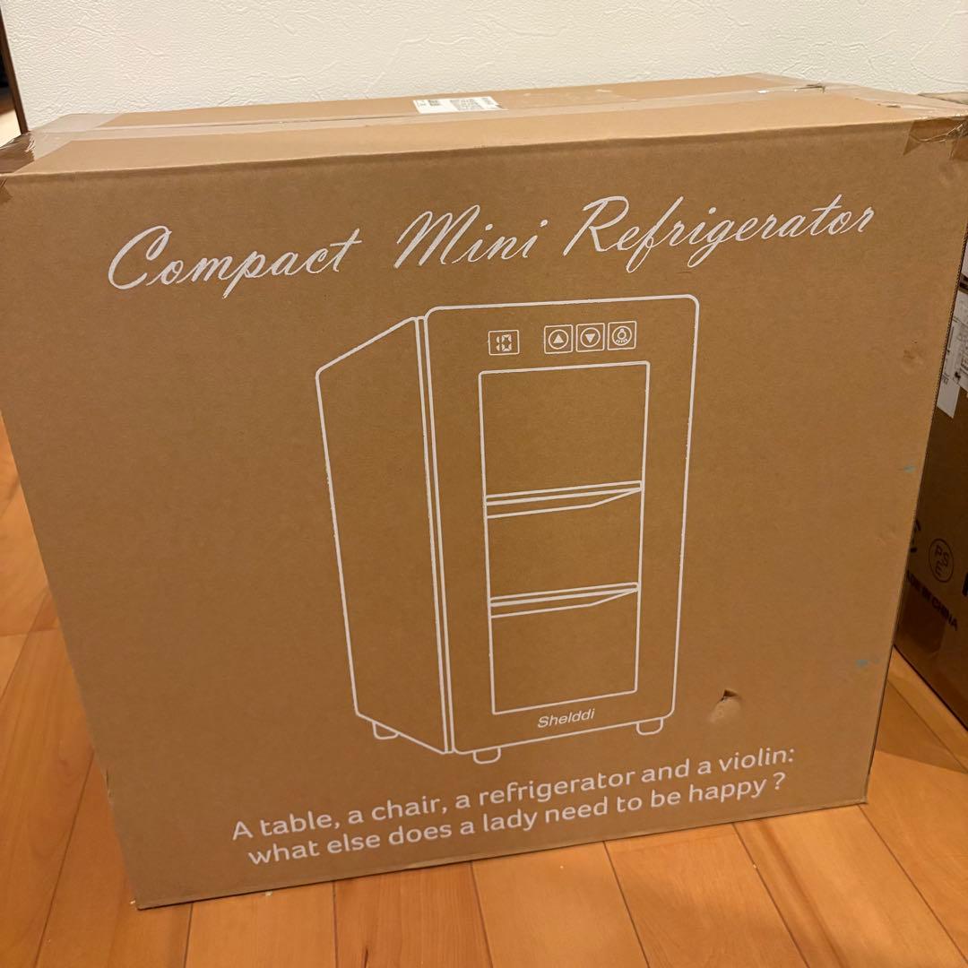 小型冷蔵庫 23L 前開き1ドア ペルチェ式 温度設定5-18°Cソリッドドア