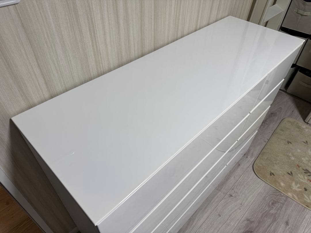 ニトリ ローチェスト クエス　ホワイトウォッシュ 120cm幅