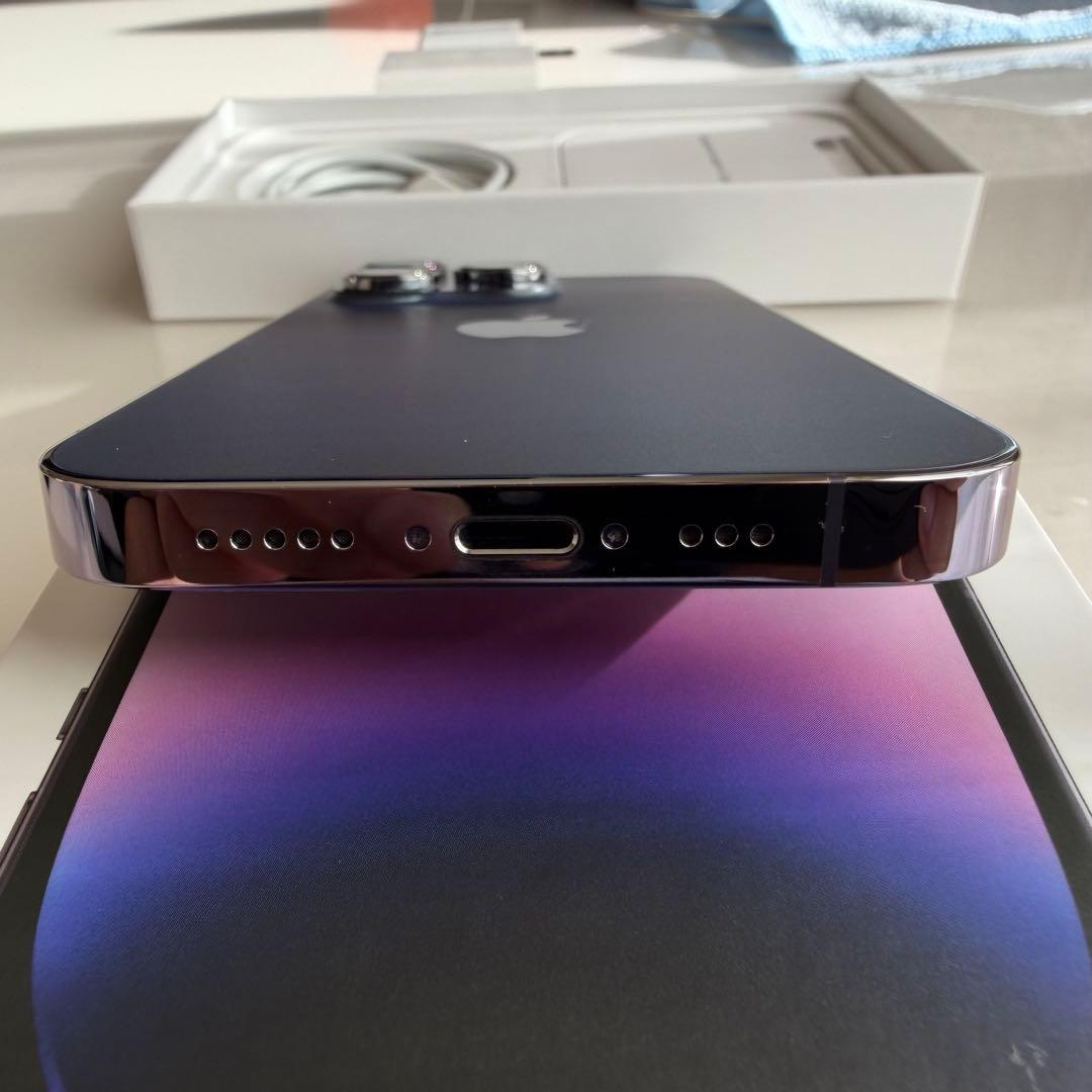 【美品】iPhone 14 Pro 256GB ディープパープル（SIMフリー）