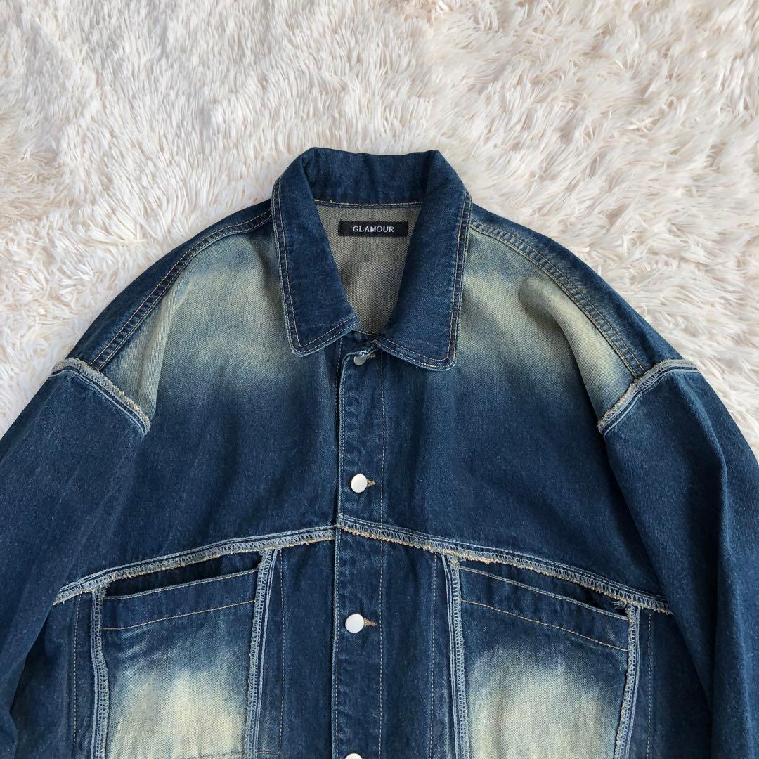 GLAMOUR　グラマー　オーバーサイズ　デニムジャケット　グラデーション