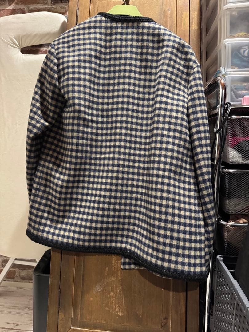 GUCCI チェック柄 ノーカラージャケット（未着用）