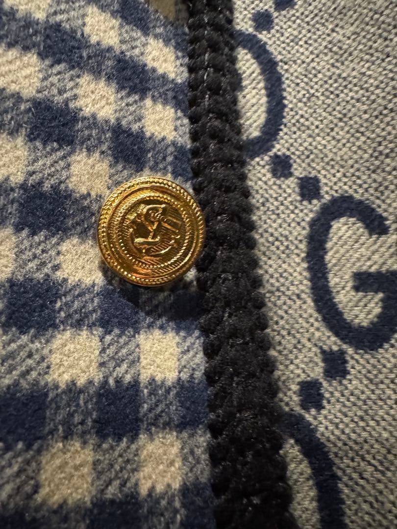 GUCCI チェック柄 ノーカラージャケット（未着用）