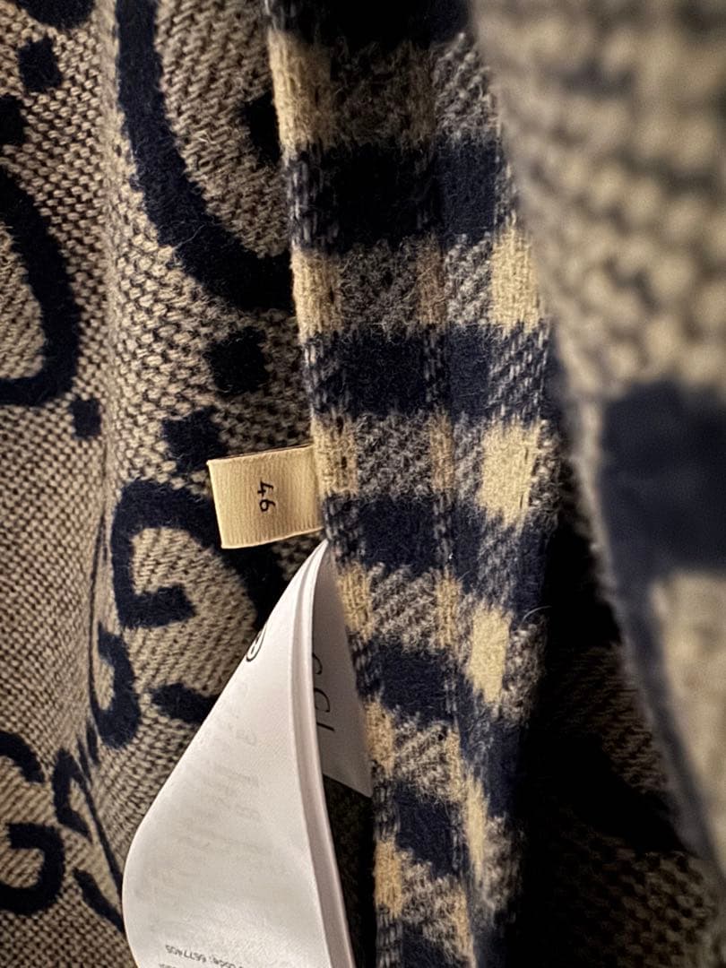 GUCCI チェック柄 ノーカラージャケット（未着用）