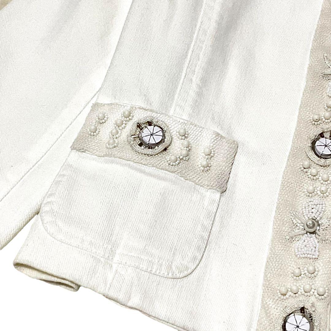 あーさん様 マックスマーラ ノーカラージャケット 大きいサイズ デニム ビジュー