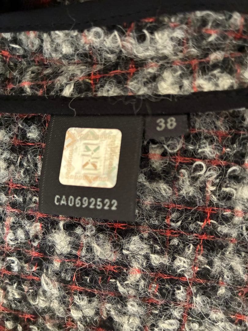 イタリア製フェンディFENDIミックスツイードショート丈ジャケットウール38