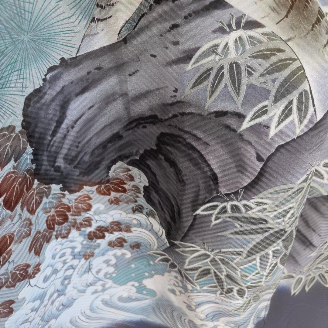 No32　正絹　男の子お祝い着物　長襦袢付き　産着　七五三