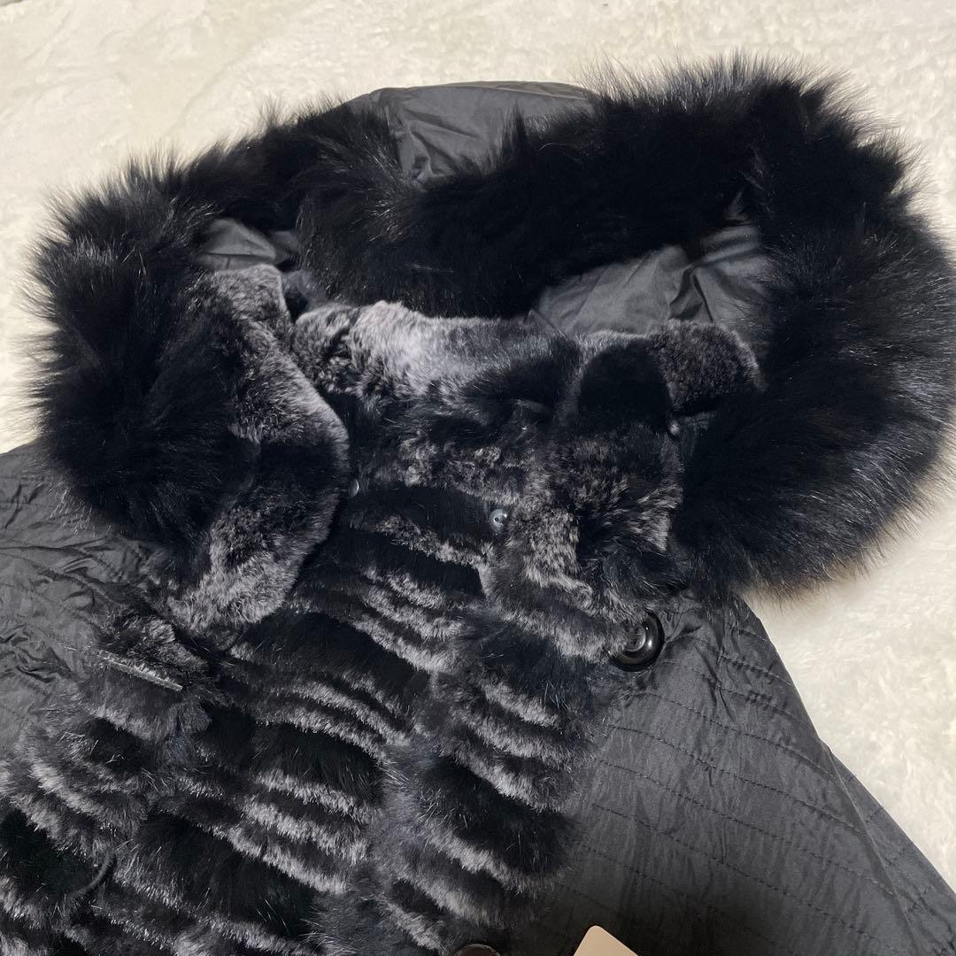 ハイセンス　リバーシブル ブラックファーコート L ブルーフォックス　ブラック