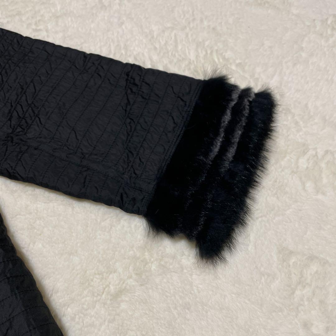 ハイセンス　リバーシブル ブラックファーコート L ブルーフォックス　ブラック