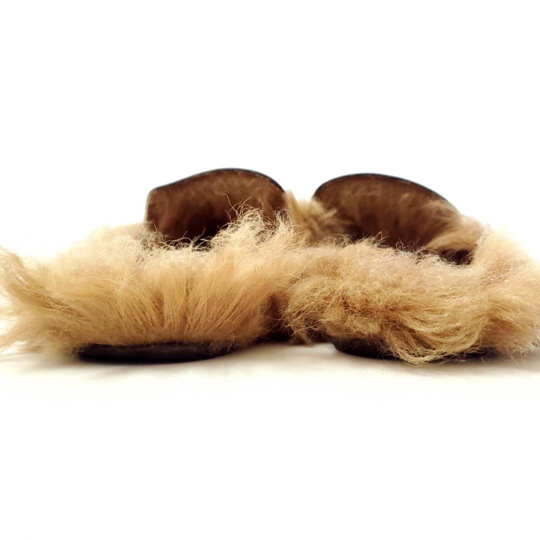 グッチ　ホースビット　ミュール　フラット　サンダル　ファー　本革　ブラック　23