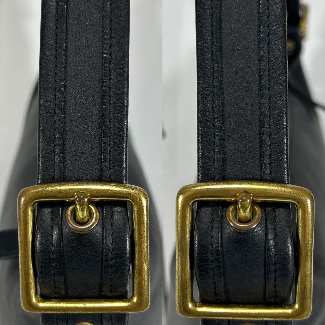 【美品】コーチ 9953 バケツ型ショルダーバッグ レザー 斜め掛け 肩掛け 黒