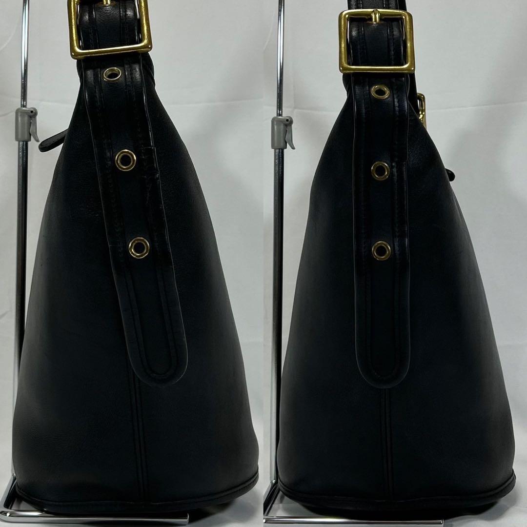 【美品】コーチ 9953 バケツ型ショルダーバッグ レザー 斜め掛け 肩掛け 黒