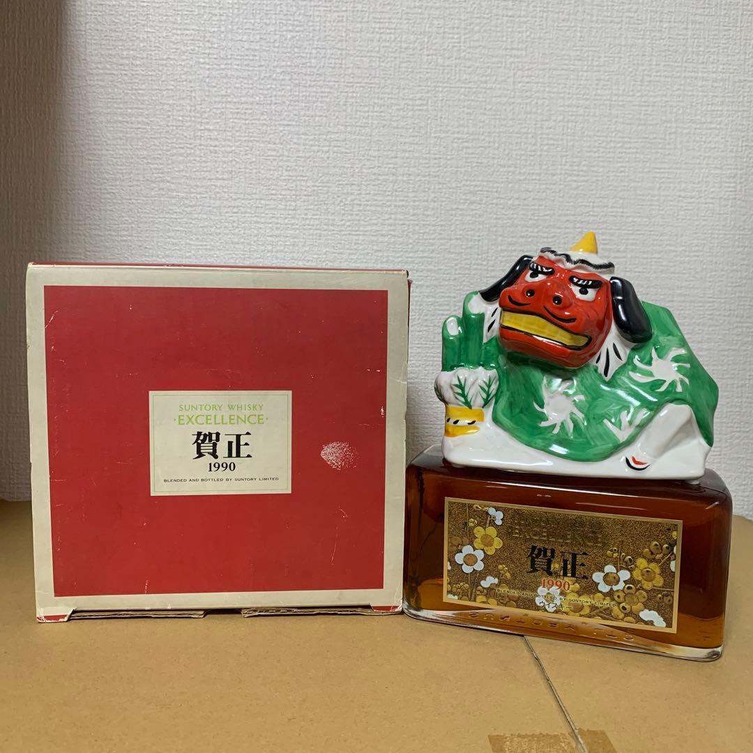 美品　サントリーウイスキー　エクセレンス　1990年　賀正　陶器ボトル　未開封