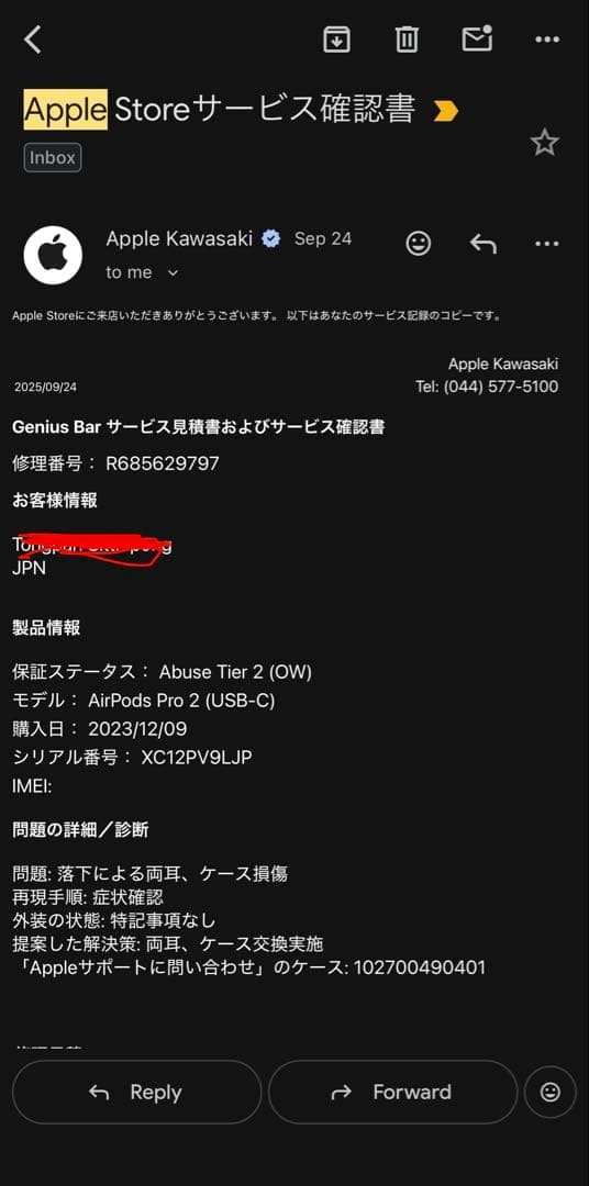 性*説様 AirPodsPro 第2世代（USB-C）美品/本体交換済Apple