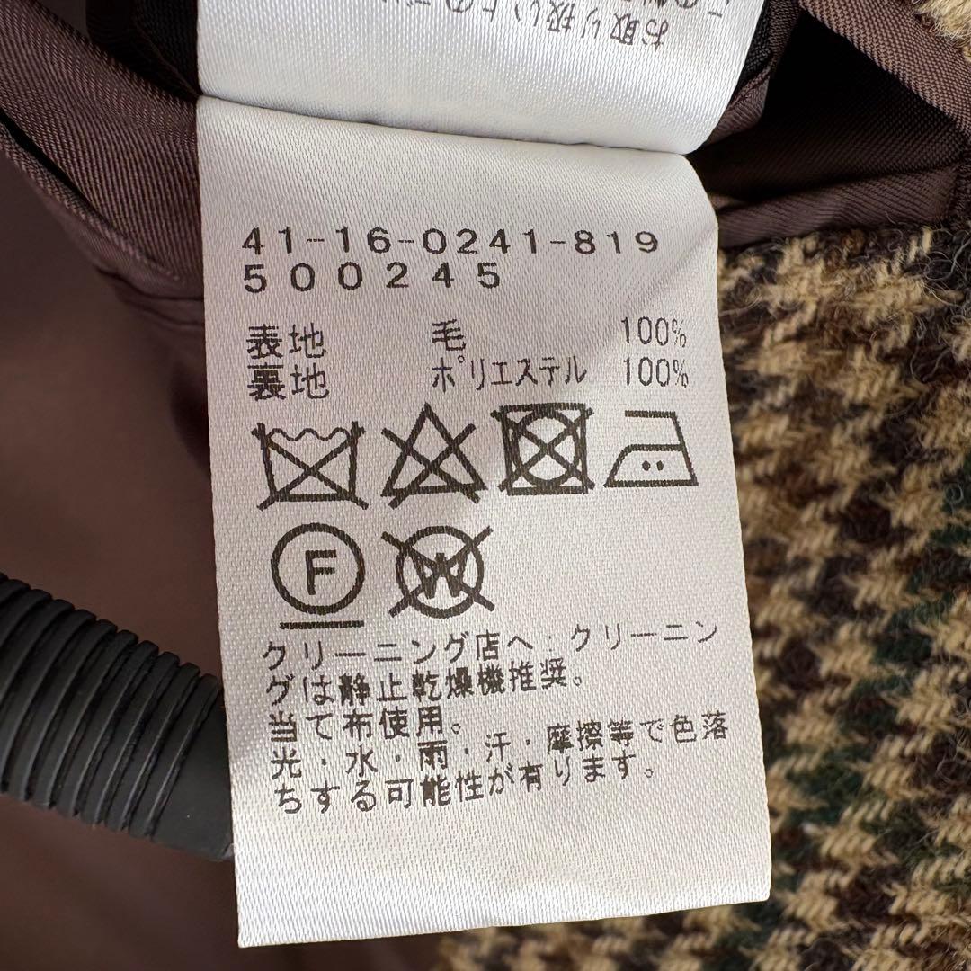 新品BEAMS HEART MOON社生地 ガンクラブチェックツイードジャケット