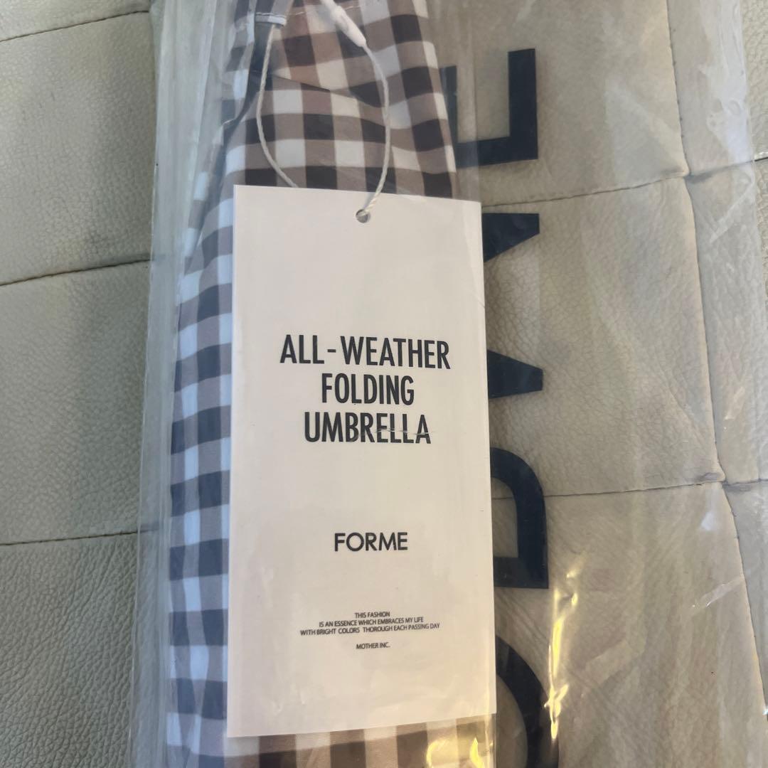 FORME 東原亜希 晴雨兼用折りたたみ　日傘 ブラウン ギンガムチェック
