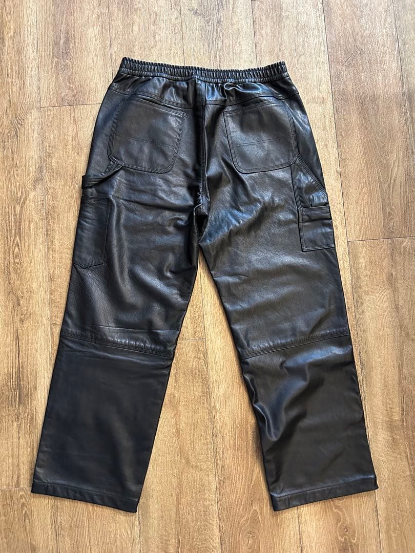 未使用サイズL！Sisii レザーペインターパンツ 牛革 シシレザー 定価10万