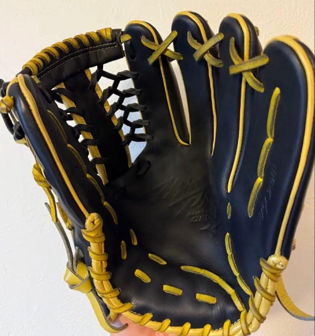 【定価8万強】ミズノプロ 西川モデルオーダーグラブ　軟式 シャンパンイエロー