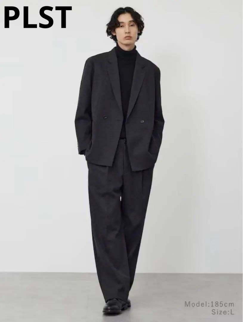 【PLST】プラステ　プレシャスニット　メルトンダブルブレストジャケット　S