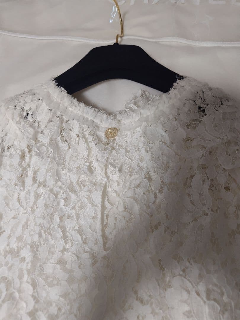 専用【希少／美品】CHANEL 長袖ブラウス 総レース ティアード フラワー