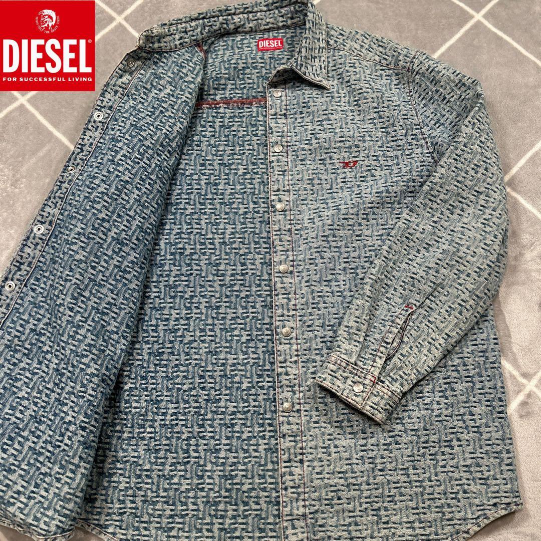 【☆極美品XXL☆】DIESEL Gジャン デニムジャケット XXL相当 総柄