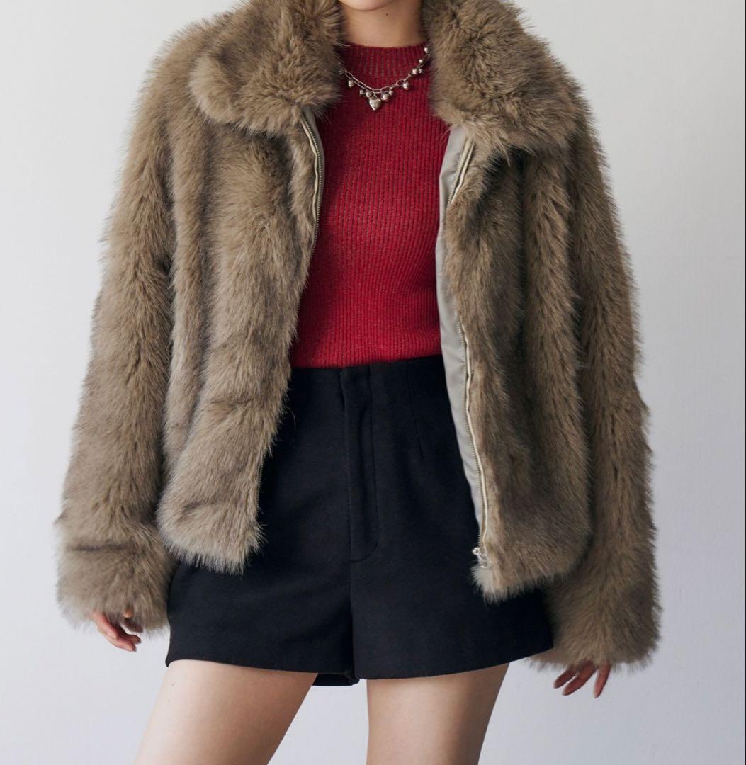 MIXフェイクファーブルゾン