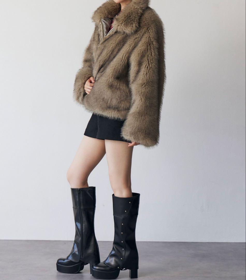 MIXフェイクファーブルゾン