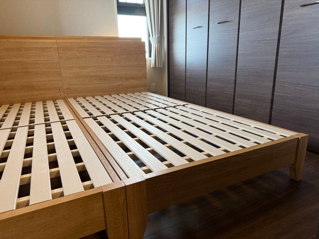 木製シングルベッドフレーム 収納付き　ニトリ