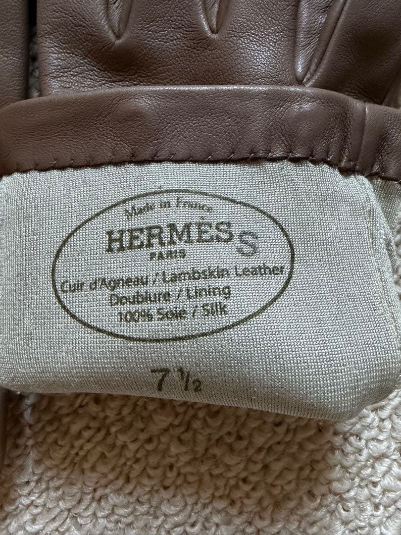 HERMES エルメス グローブ　手袋/ エトープ/ ゴールド金具
