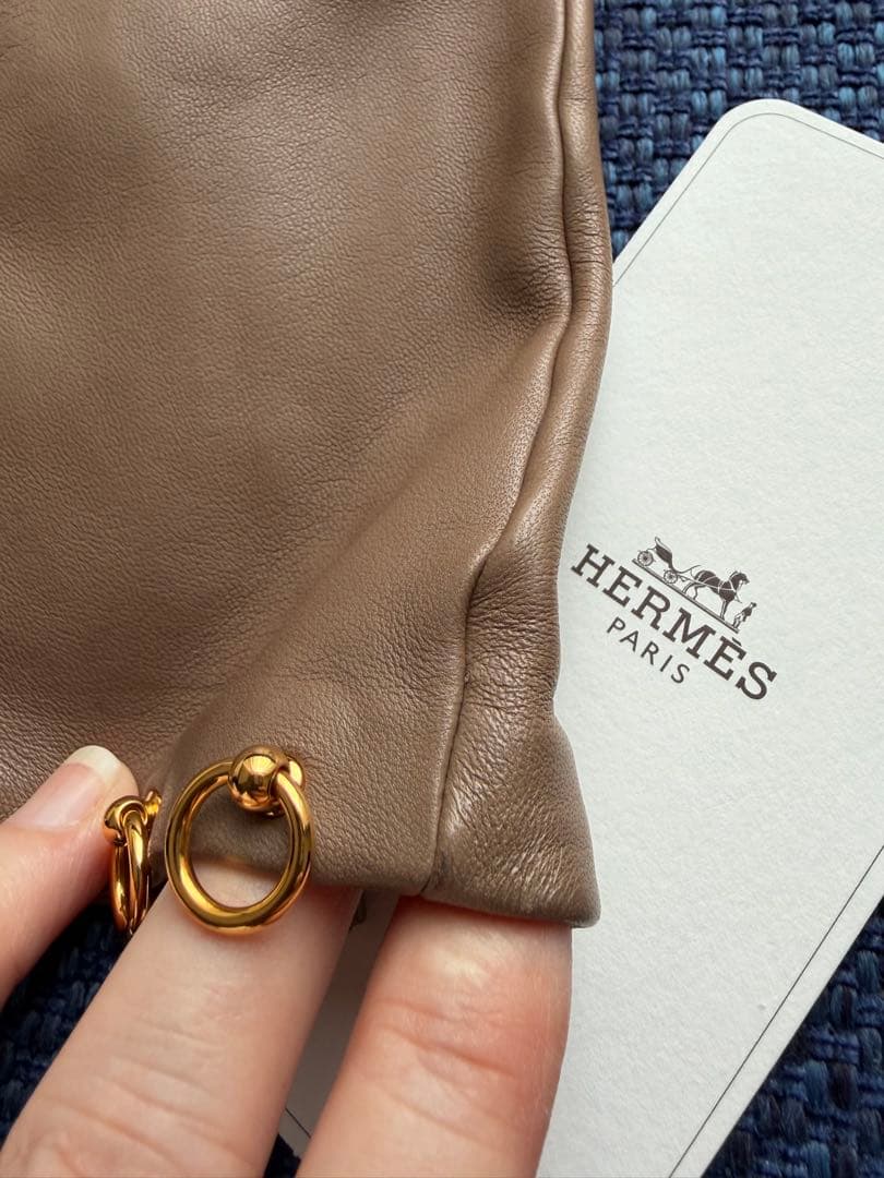 HERMES エルメス グローブ　手袋/ エトープ/ ゴールド金具