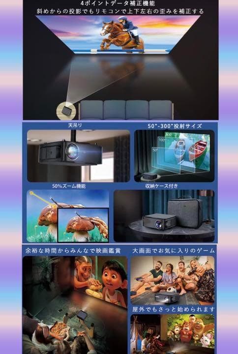 WiFi接続でスマホやタブレットのミラーリングも簡単楽々❤5Gプロジェクター